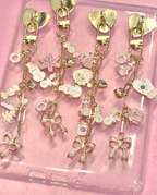 Holiday E-reader Charm Clip-On Dangling Accessory Chain for Kindle Tablet Planner with Heart Adhesive Mount and Whimsical Charms